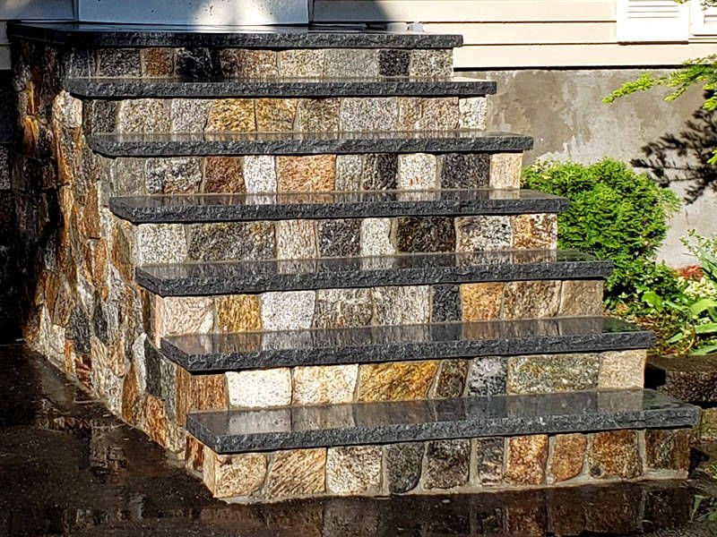 Galizia Masonry stone front stairs